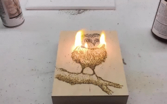 美国艺术家独创:火药燃烧后灰烬变成精美画作