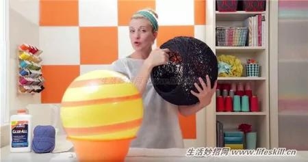 教你DIY這種漂亮的紗線燈罩