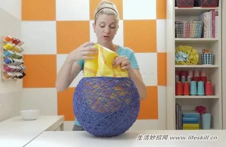 教你DIY這種漂亮的紗線燈罩