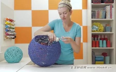 教你DIY這種漂亮的紗線燈罩