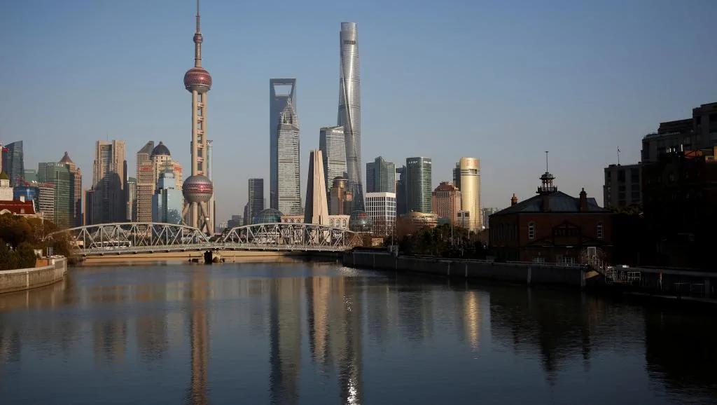 图为中国上海浦东远眺景色路透社照片