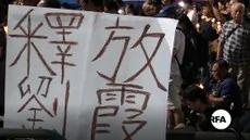 逾11萬香港人參加維園六四燭光晚會並洗刷國殤之柱