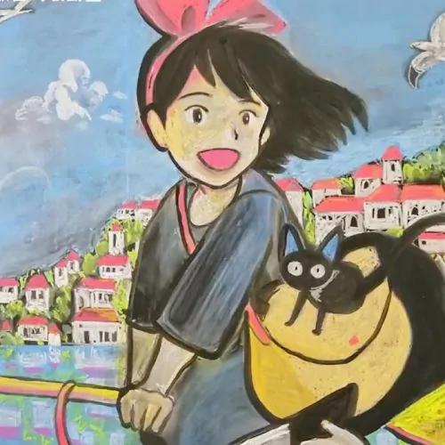 天才學生用「粉筆」畫出動漫巨作 驚艷全場